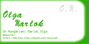 olga marlok business card